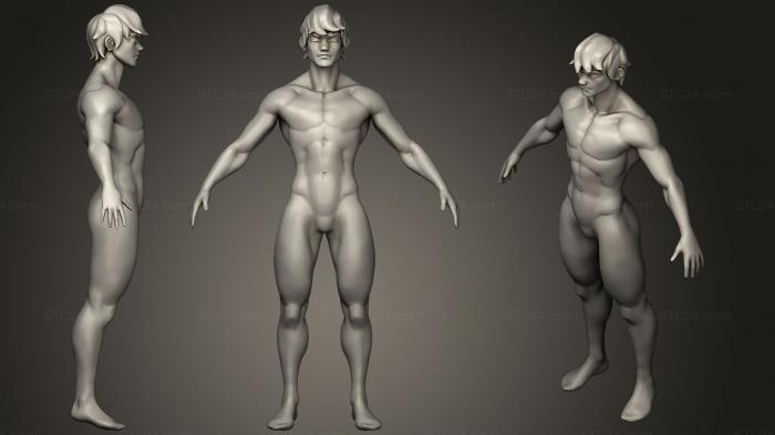 Anatomy of skeletons and skulls (Stylized Male Form, ANTM_1093) 3D models for cnc